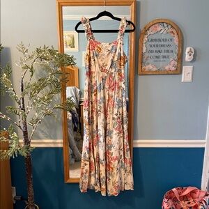 Torrid Floral Cream Maxi Sundress with Ruffled Straps